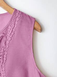 EMERY ROSE 大码度假纯色休闲无袖背心和吊带背心套装，简约风格，适合日常穿着，春夏季 - 紫丁香色 - 查看 5