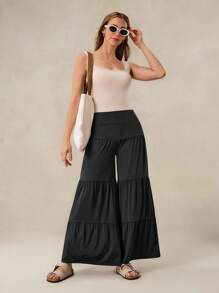 OutZeal Women Cool Touch Silky Soft UV Protection Knitted Waistband Wide Leg Sports Pants Fall Vacation Daily Casual - Black - View 7