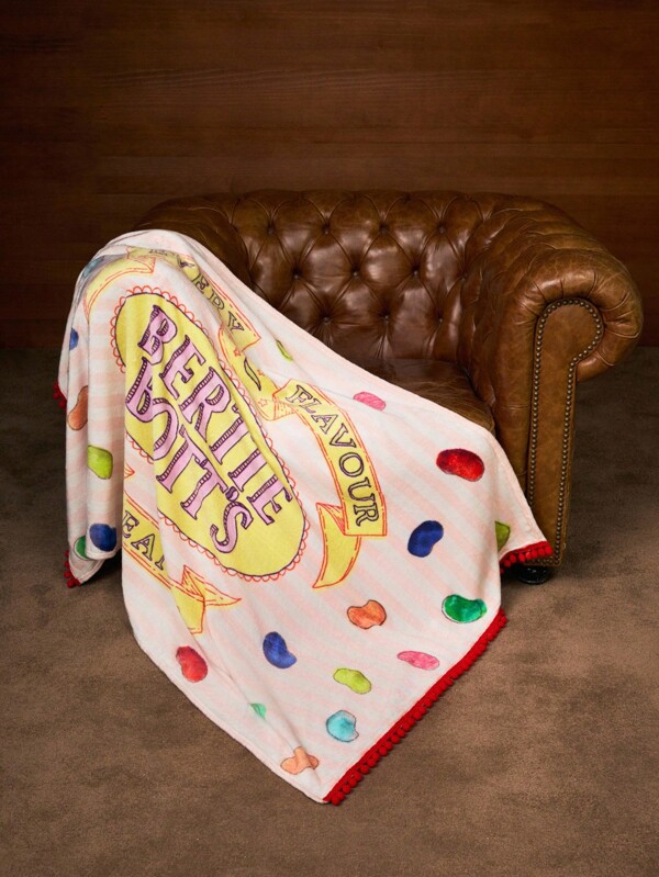 HARRY POTTER X SHEIN 1pc Plush Flannel Beanbag Blanket, Soft & Warm, Thick, Non-Shedding, 3D Bean Design Trim, Adorable. Available In Various Sizes, Suitable For Sofa, Bed, Nap