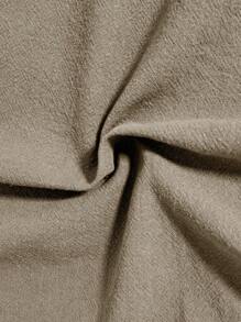 Manfinity RSRT 2 件套男士纯色短袖衬衫和短裤套装，夏季男士度假装，两件套夏装，舒适装 - 駝色 - 查看 9