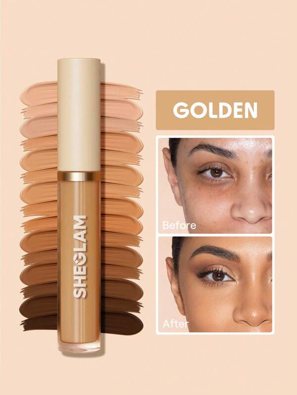SHEGLAM Like Magic 12Hr Full Coverage Concealer-Golden  Matte Liquid Concealer Long Lasting Brightening Color Corrector Weightless All-Day Long Lasting Hydrating Concealer Christmas Winter Concealer Graduation Birthday Holiday Summer Fall Autumn Y2K Fancy Fashion Women Makeup Cosmetic Party Beach Travel Camping Outdoors School Campus Trip Festivals Decor Gift Present Rose Girl Cosplay Best Color Charm Vibe