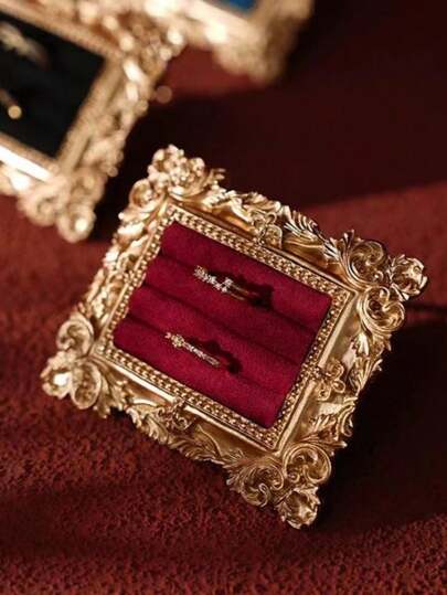 Goth 1pc Vintage European Jewelry Display,Vintage Palace Style Ring Tray, Photo Frame Ring Holder Tray For Earrings Necklaces, Elegant Boutique Showcase Photo Prop Decor,Home Decor