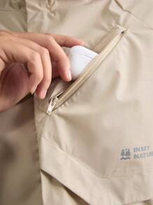 In My Nature Áo khoác ngoài trời mùa thu ngắn có mũ trùm đầu dành cho nữ của Nature Hike, Áo khoác chạy bộ ấm áp để đi bộ đường dài - Màu be - Xem 9