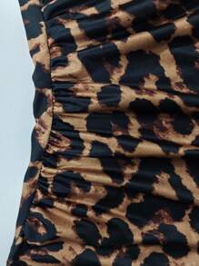 Slaydiva 大码女式百搭休闲工字背心，复古豹纹，深V领，百搭