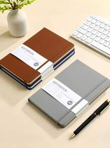 SHEIN 1 Sổ tay giả da A5 - Sổ tay kinh doanh chuyên nghiệp có dây thun và bìa cứng, nhiều màu sắc, hoàn hảo cho công việc văn phòng, họp hành và trở lại trường học - Sổ viết cho giám đốc điều hành người lớn - Nhiều màu - Xem 5