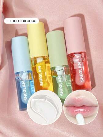 Jelly Wow Hydrating Lip Oil-Loco For Coco Moisturizing Clear Lip Gloss Plumping Non-Sticky Lip Care High Shine Finish Nourishing Coconut Extract Liquid Lip Cosmetics Christmas Winter  Lip Gloss Graduation Birthday Holiday Summer Fall Autumn Y2K Fancy Fashion Women Makeup Cosmetic Party Beach Travel Camping Outdoors School Campus Trip Festivals Decor Gift Present Rose Girl Cosplay Best Color Charm Vibe