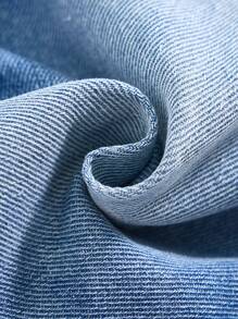 Girls'' Casual Distressed Denim Capri Pants, Soft Cotton Loose Fit, Fashionable Streetwear For Summer Holiday Daily Wear