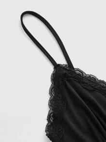 ROMWE Fairycore 大尺碼女性花邊拼接荷葉邊細肩帶背心背心上衣