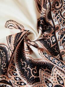 Ellevyn 女士优雅 V 领收腰修身喇叭中长连衣裙，花卉印花，秋季时尚新品，适合日常通勤和多种场合 - 彩色 - 查看 5