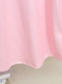 2pcs Young Girls Kid Pajama Dress Sleepwear, Cute Cartoon Naughty Bunny Printed Short Sleeve Round Neck Nightgown Two Pieces Set, Back To School Toddler Girl Clothes Summer - Pink - View 4