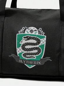 HARRY POTTER X SHEIN Women's Fashion Snake Print Handbag For Work - Black - View 3