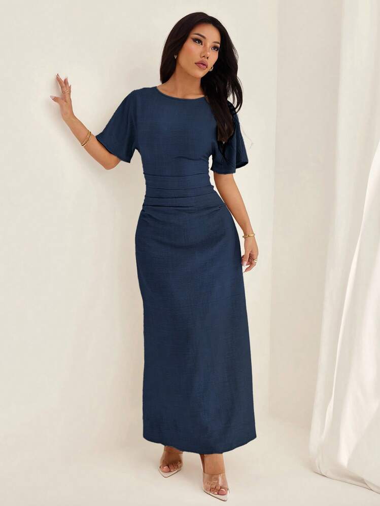 shein linen dress SHEIN Women's Button linen Dress