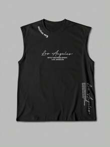 Manfinity LEGND 夏季男士休闲标语印花宽肩背心