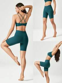 GLOWMODE Quần short đạp xe Crossover FeatherFit™ 8" dùng cho chạy bộ, tập thể dục, đạp xe, tập thể dục mùa hè - tầm gửi - Xem 8