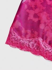 Amplova 蕾丝杯细节热带花卉网眼紧身迷你连衣裙 - 紫色 - 查看 4