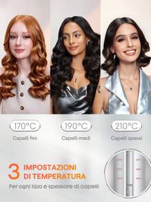 SHEGLAM HAIR It-Curl One-Touch Instant Curler Automatic Curling Iron,Auto Hair Curler,25mm Automatic Hair Curler With 3 Temperatures,Fast Heating & 2-Way Rotation,Automatic Shut-Off,Anti-Scald & Anti-Tangle Rotating Curling Wand,Touch Instant Curler For Hair Styling Graduation Birthday Gift Holiday Winter Pink Vibe Makeup Party Beach Travel Camping School Campus Festivals Rose Present Girl Charm Best Valentine's Day Women's Day Love Yourself - EU C Type Plug(220-240V) - View 9