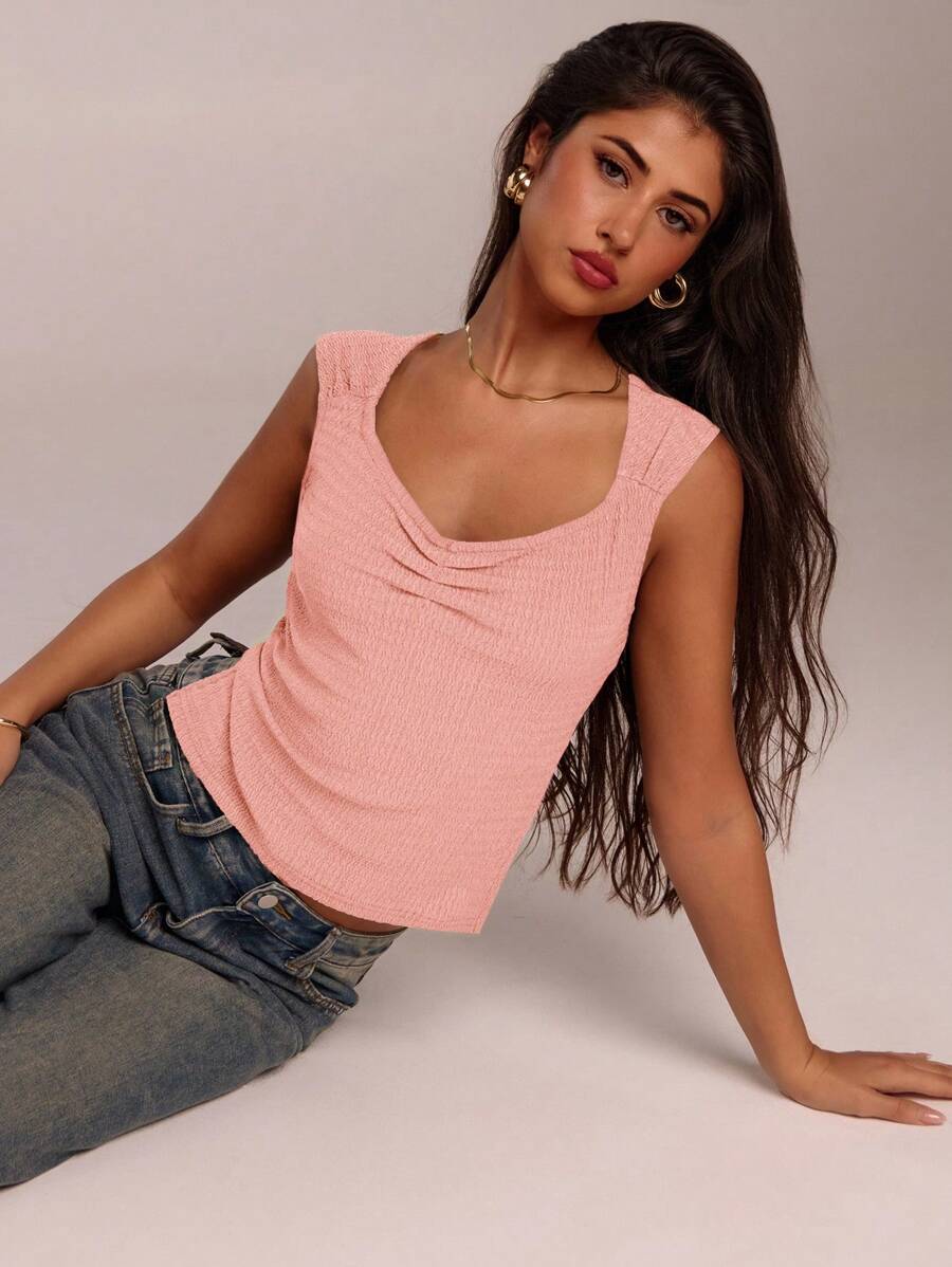 SHEIN Forever 21 海滩度假 夏季文艺复兴博览会 乡村音乐会 Y2K 上衣 毕业季外出甜心上衣 音乐节机场 复活节波西米亚风夏季上衣 女士夏季上衣 夏季母亲节毕业上衣 教堂女士女士上衣 - 粉色 - 查看 1