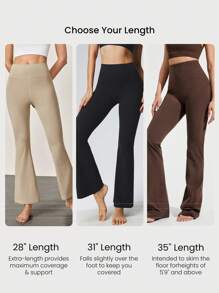 GLOWMODE 35" FederfitTM Go Groove Ultralange Schlag Leggings Niedrige Wirkung Yoga Pilates Studio Tägliche Lässig Bekleidung