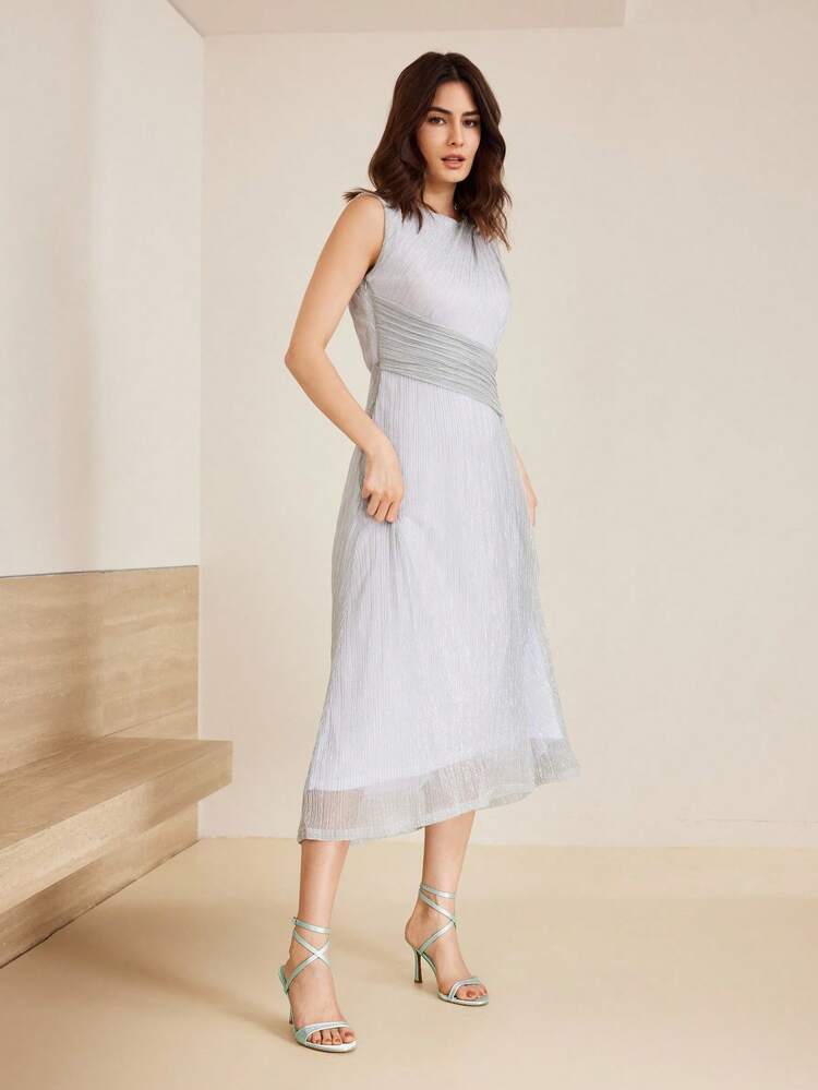 WOMEN'S MINT GREEN RHINESTONE CRISS-CROSS STRAP ROUND TOE HIGH HEEL SANDALS, STYLISH & VERSATILE FOR SUMMER SPRING SHOES