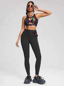 Innovista 柔软如黄油般的运动紧身裤，混纺面料，日常休闲瑜伽HIIT训练，办公室到健身房皆宜，高弹力紧身裤，运动下装，秋季服装，口袋长裤，舒适运动，功能性强，防蹲，修身显瘦，适合有氧运动、户外运动、防紫外线、防汗、健康。适合在、Reels、FYP、Insta、OOTD、节日、闪亮箔面、光泽感、职场妈妈、晚宴等场合穿着。 - 黑色 - 查看 8