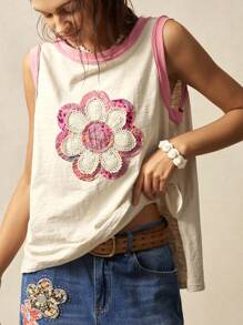 Bohemela 大码女式休闲宽松夏季时尚百搭圆领无袖上衣