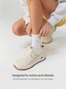 GLOWMODE 3 Pairs Socks Soft Ventilated Mesh With Embroidered Logo Gym Workout Daily - Multicolor - View 3