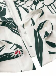 Irokai 女士传统印花和服和浴衣套装，适合夏季节日 - 墨綠色 - 查看 5