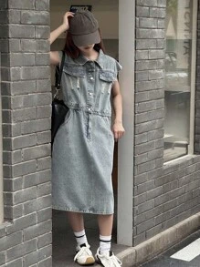 Dazy Kids Girl Teens Denim Overall Dress, Fall