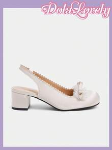 Dola Lovely Bowknot Decor French Mary Jane Elegant High Heel Shoes