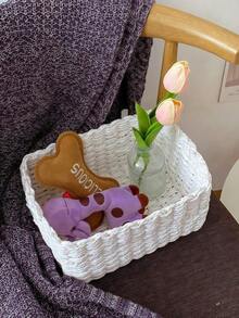 Hand - Woven Storage Basket Set, 1 Piece Or 3 - Piece Set. Storage Baskets Made Of Paper - Rope Material, Suitable For Home Organization And Storage. They Are Applicable To Living Rooms, Bedrooms, Cabinets And Offices, And Can Be Used For Home Decoration And Farmhouse Decoration. (Small + Medium + Large). Shelf Baskets.