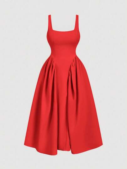 SHEIN MOD Vestido blanco de tiras finas con decoración de lazo en la espalda, vestido de evento formal, vestido largo blanco sin espalda con lazo para mujer, vestido blanco de verano, vestido de graduación, atuendo de brunch para mujer con vestido fluido, vestido de corsé