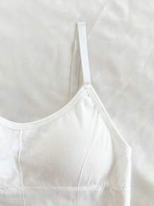 SHEIN Genkimix Kids 3 PiecesWhite Simple & Fashion Solid Color Bralette With Padding For Teenage Girls Fall Winter - White - View 7