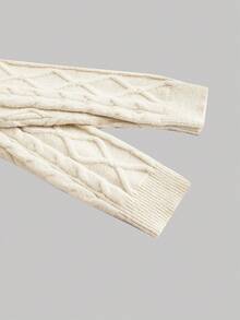 SHEIN MOD Elegant Crochet Hollow-Out Back Tie Up Knitted Dress In Fall/Winter,Christmas Clothes For Women