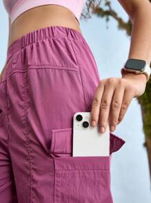 In My Nature 女士休闲纯色户外工装裤 - 紫色 - 查看 10