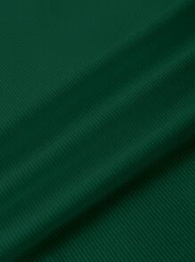 ReShift 大码夏季休闲修身纯色绿色上衣 - 墨綠色 - 查看 3