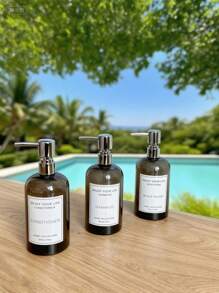 3件套按压式乳液瓶、卫生间、浴室洗发水、沐浴露瓶、家用洗洁精、洗衣液分配瓶 - 透明黑色 - 查看 2