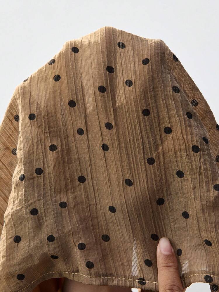 SHEIN Maija Vintage Polka Dot Draped Neck Tie Strap Sexy Sleeveless Top For Women, Urban Commute Business Casual Top, Office Wear, Teacher, Bohemian Beach Music Festival Top, Autumn/Winter