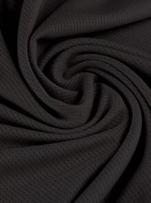 Manfinity Dauomo 男士休闲纯色短袖 Polo 衫和短裤套装，夏季舒适服装 - 黑色 - 查看 5