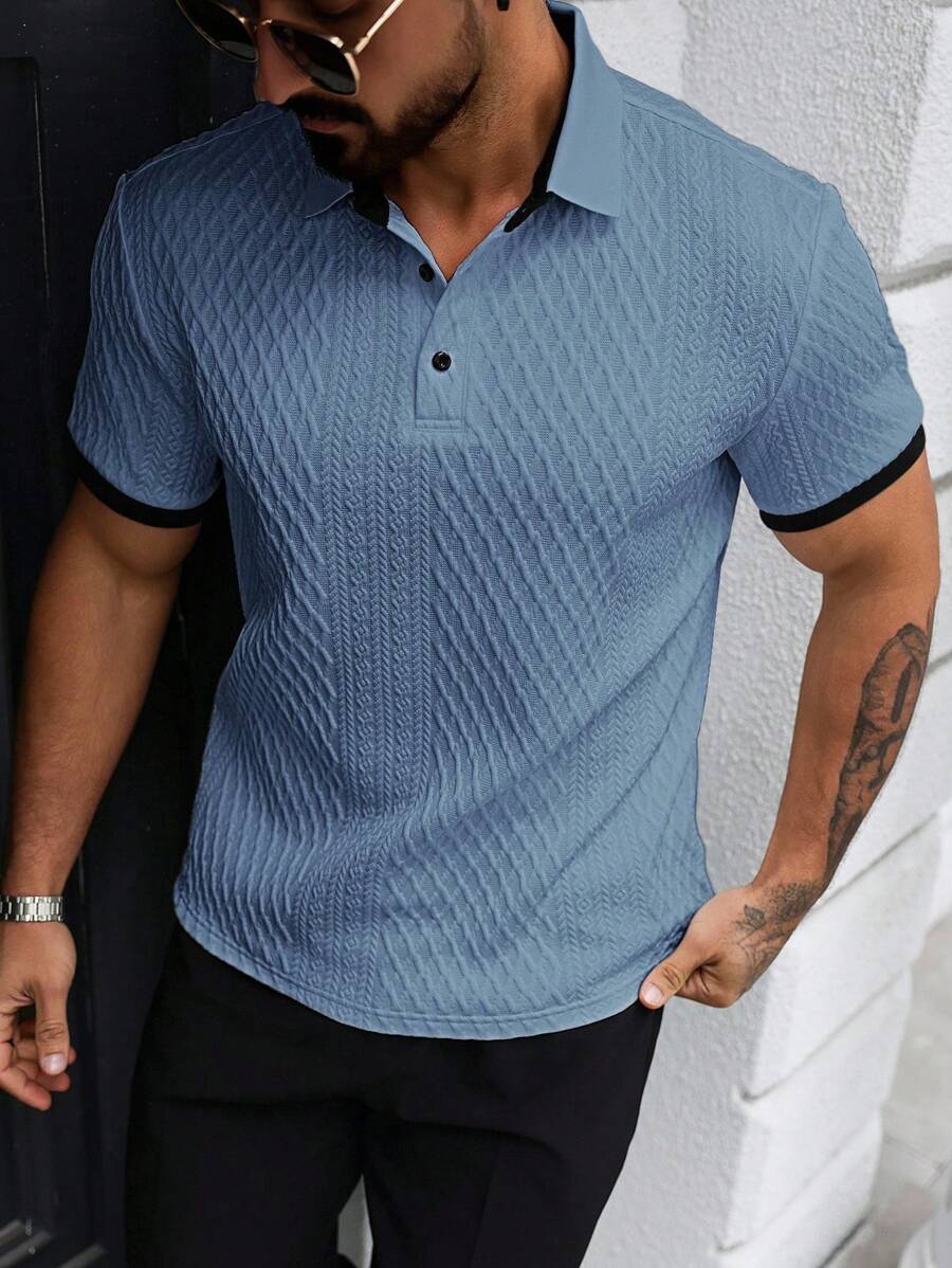 Manfinity Homme 男士休闲通勤拼色短袖 Polo 衫 男士休闲针织 Polo 衫,带罗纹细节和蓝色短袖 男士蓝色针织 Polo 衫,带罗纹针织纹理和经典短袖 男士蓝色 Polo 衫 浅蓝色 Polo 衫 男士针织 Polo 衫 男士纹理 Polo 衫 蓝色休闲 Polo 衫 男士短袖 Polo 衫 男士夏季 Polo 衫 男士浅蓝色 Polo 衫 男士纹理 Polo 衫,老钱风格 - 藍色 - 查看 1