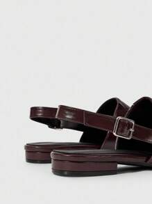 Mnmlis Mocassini da donna con cinturino regolabile e fibbia, modello flat