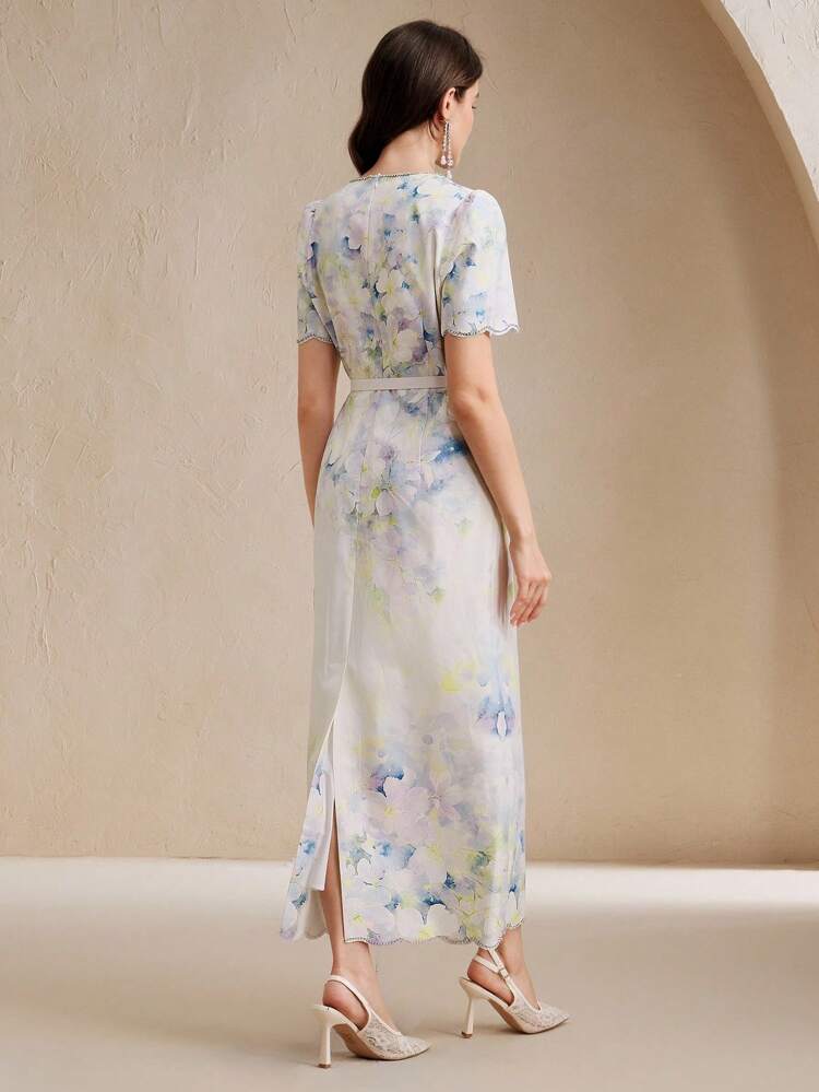 Women Elegant Floral Print Summer Dress