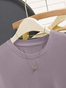 INAWLY Plus Size Women Fashion Tassel Trim T-Shirt For Summer - Purple - View 7