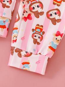 SHEIN Persoplay Kids Felpa da ragazza con collo tondo e maniche a raglan, con stampa digitale carina per uso quotidiano, adatta per l'autunno