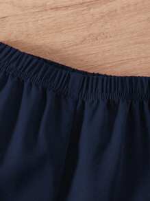 Souflis Souflis 男婴经典颜色开衫背心上衣和配套裤子套装，简约风格，无图形设计，适合休闲外出、舒适家居服和轻松聚会，春秋季 - 寶藍色 - 查看 4