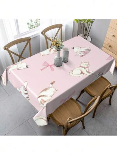 Kawaii 1 pezzo Tovaglia leggera e graziosa - Tovaglia rosa a forma di gattino. È adatta per l'uso in ristoranti, all'aperto e per la decorazione domestica. Può essere utilizzata anche per picnic e per la decorazione della casa