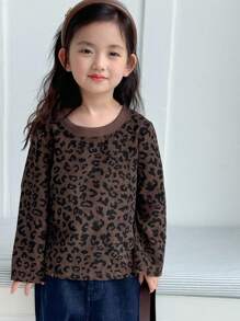 Dazy Kids 女童T恤，秋季服装 - 棕色 - 查看 3