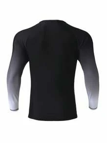 Manfinity KASUA 男士渐变色字母印花插肩袖长袖防晒衣长袖泳衣男士泳衣冲浪衫