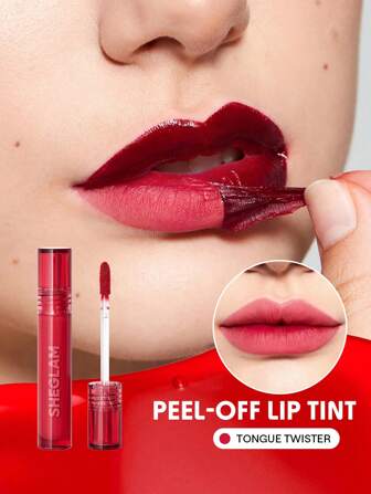 Peel Talk Lip Tint-Tongue Twister Long-Lasting Waterproof Liquid Lipstick Peel Off Lip Stain High Pigment Tattoo Tint Christmas Gift Lip Tint Henna Graduation Birthday Holiday Summer Fall Autumn Y2K Fancy Fashion Women Makeup Cosmetic Party Beach Travel Camping Outdoors School Campus Trip Festivals Decor Gift Present Rose Girl Cosplay Best Color Charm Vibe