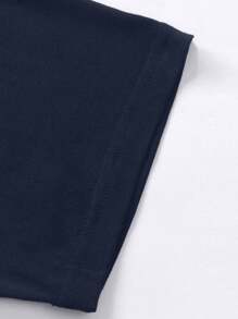 EURMUSE Camiseta de manga raglán con bloques de color 100% algodón para hombre - Burdeos - Ver 3
