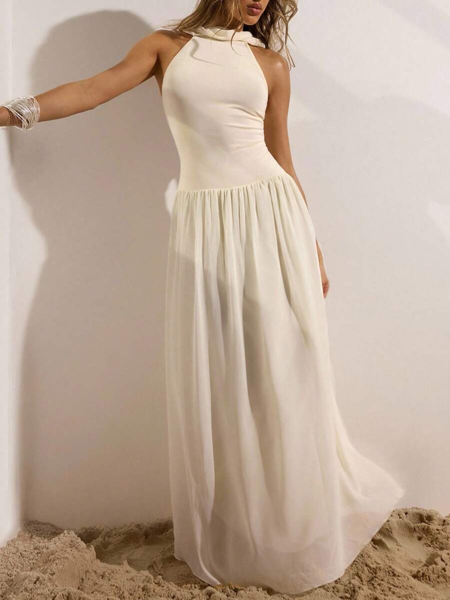 Opulessa Sleeveless Backless Long Dress For Women  Holiday Outfits Summer Outfits Vacation